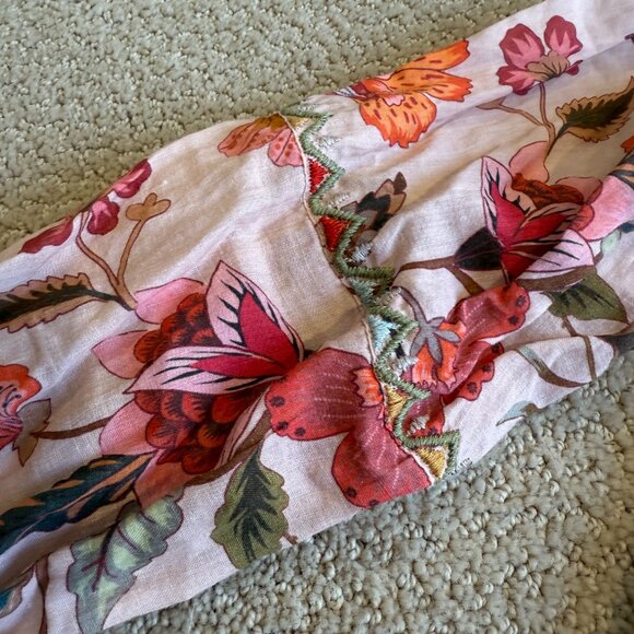 Johnny Was Blouse Tunic Boho Pink Paris Effortless Floral Aztec Embroidery SMALL - Picture 7 of 14